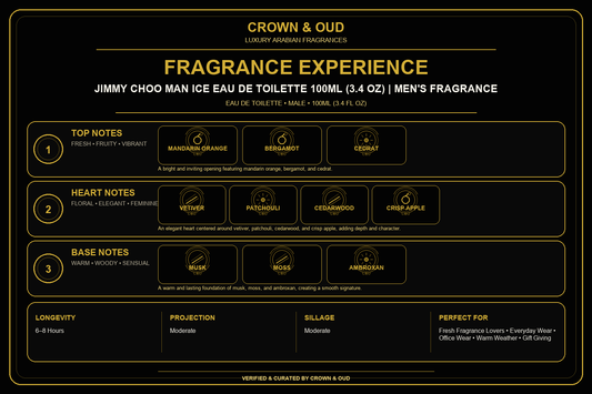 Jimmy Choo Man Ice Eau de Toilette 100ml (3.4 oz) Fragrance Experience — CROWN & OUD