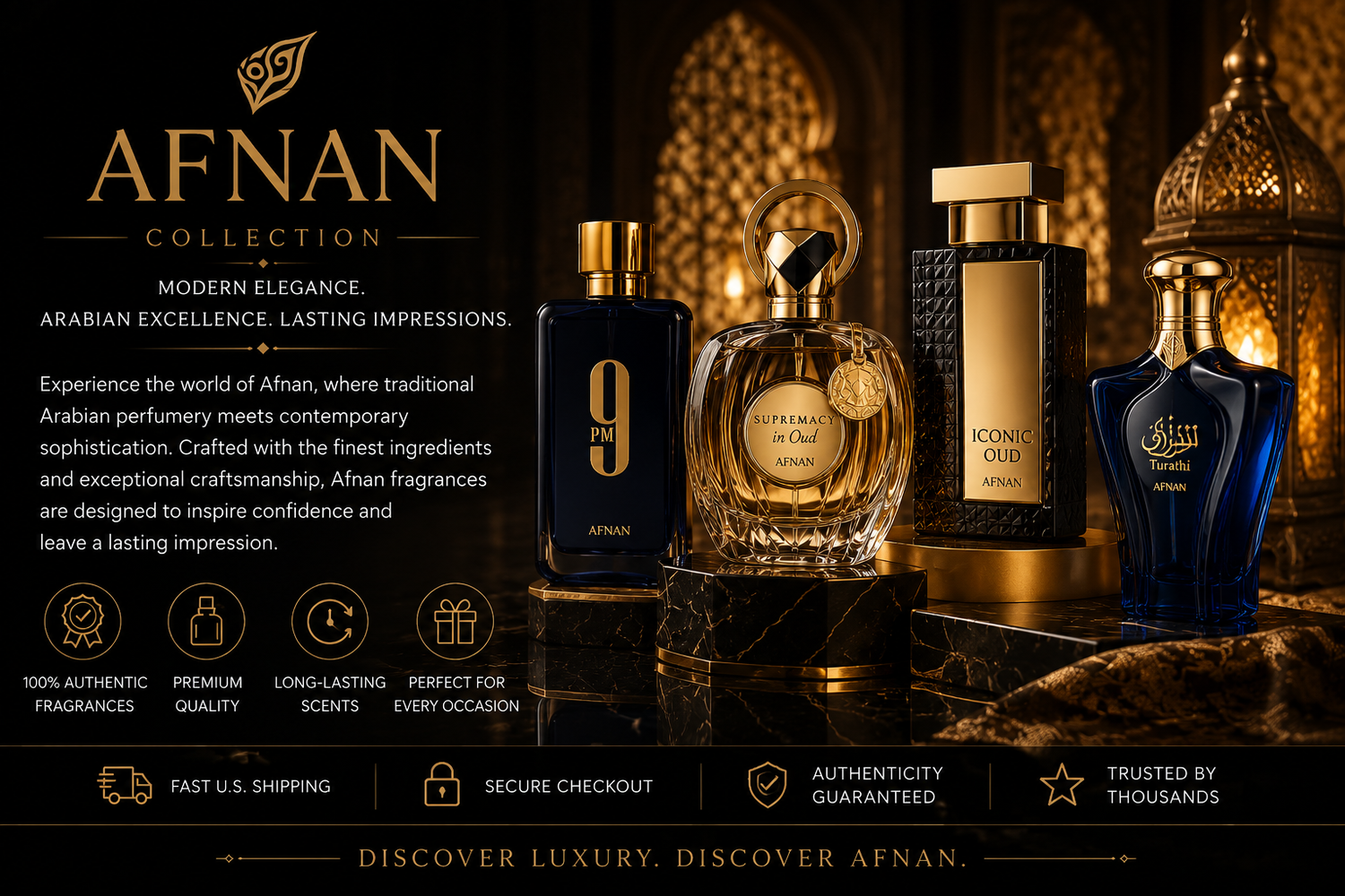 Afnan Perfumes | Authentic Arabian Fragrances | CROWN & OUD