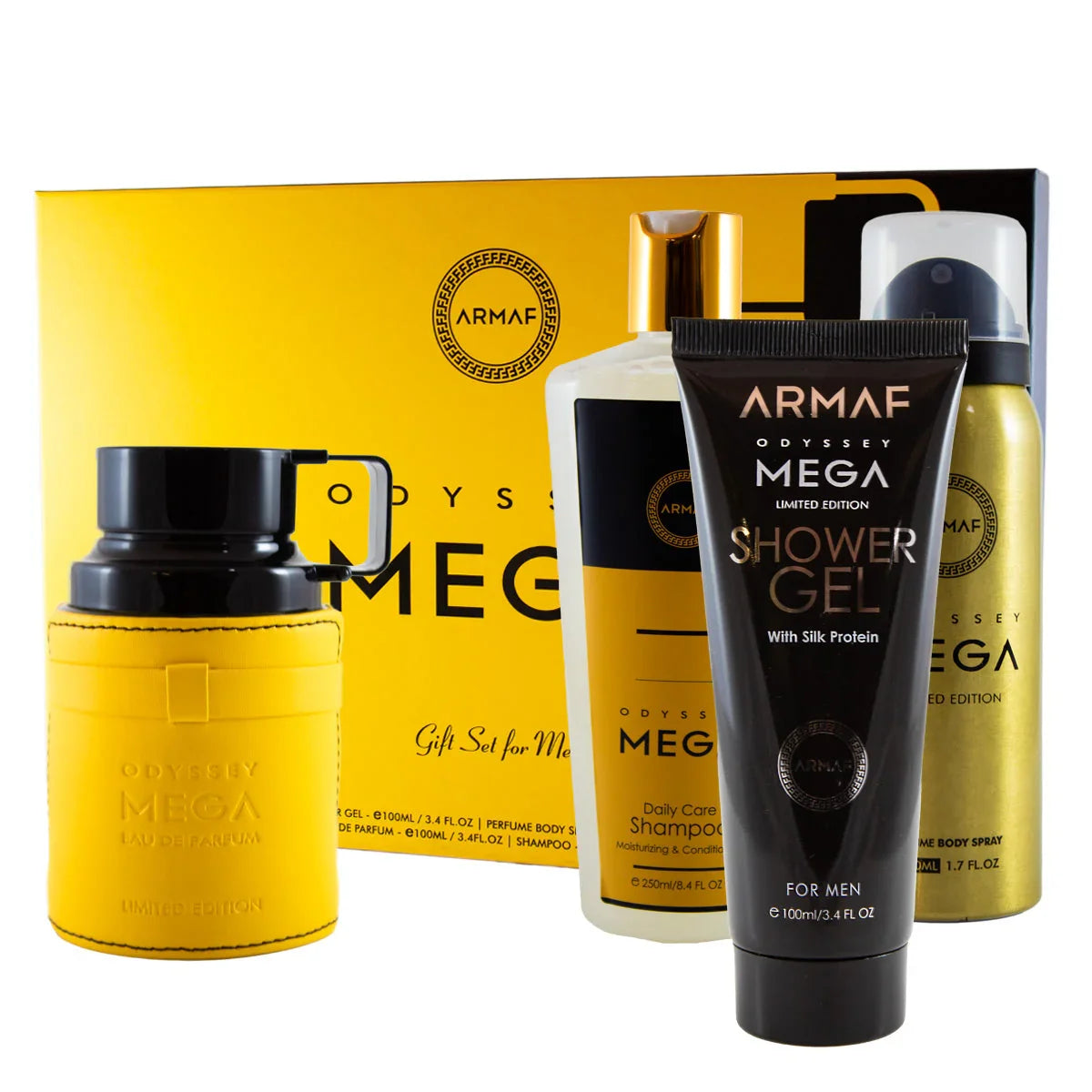 Armaf Odyssey Mega Gift Set for Men – 4-Piece Eau de Parfum Set