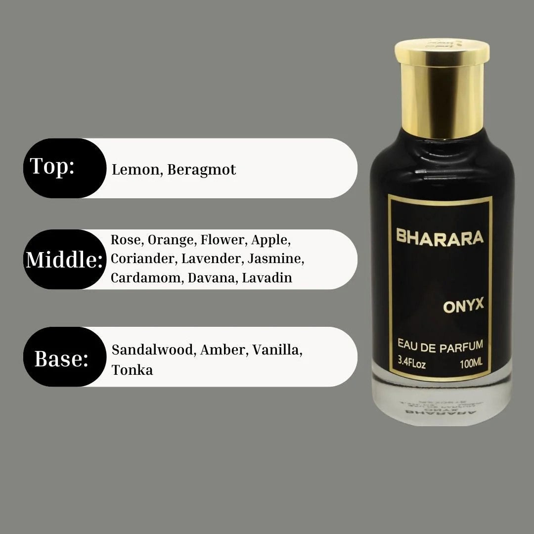 Bharara Onyx EDP Spray 100ML (3.4 OZ) de BHARARA | Aromas florales, lujosos, refrescantes y duraderos.