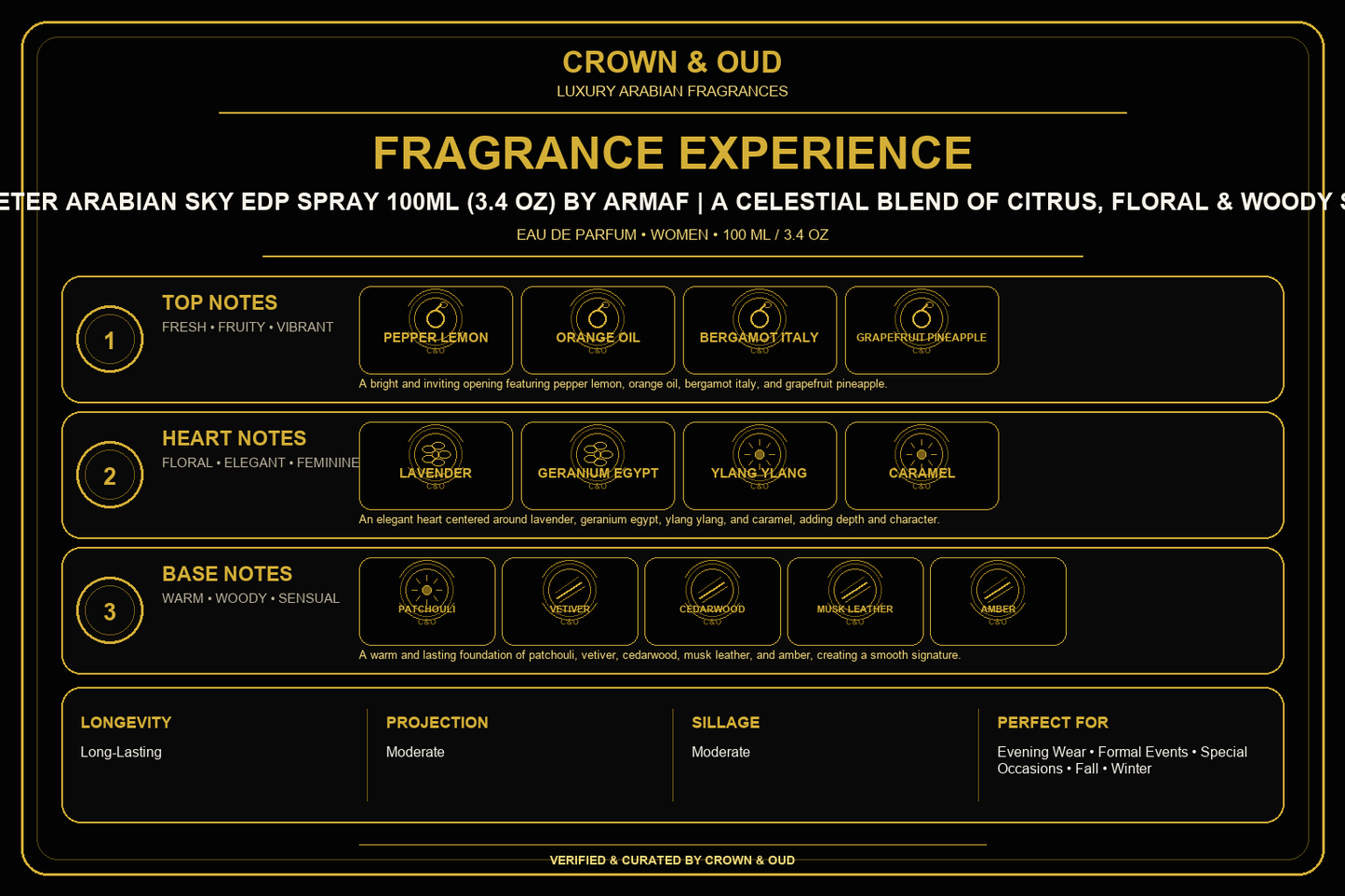 Armaf Eter Arabian Sky EDP Spray 100ML (3.4 OZ) By Armaf Fragrance Experience — CROWN & OUD