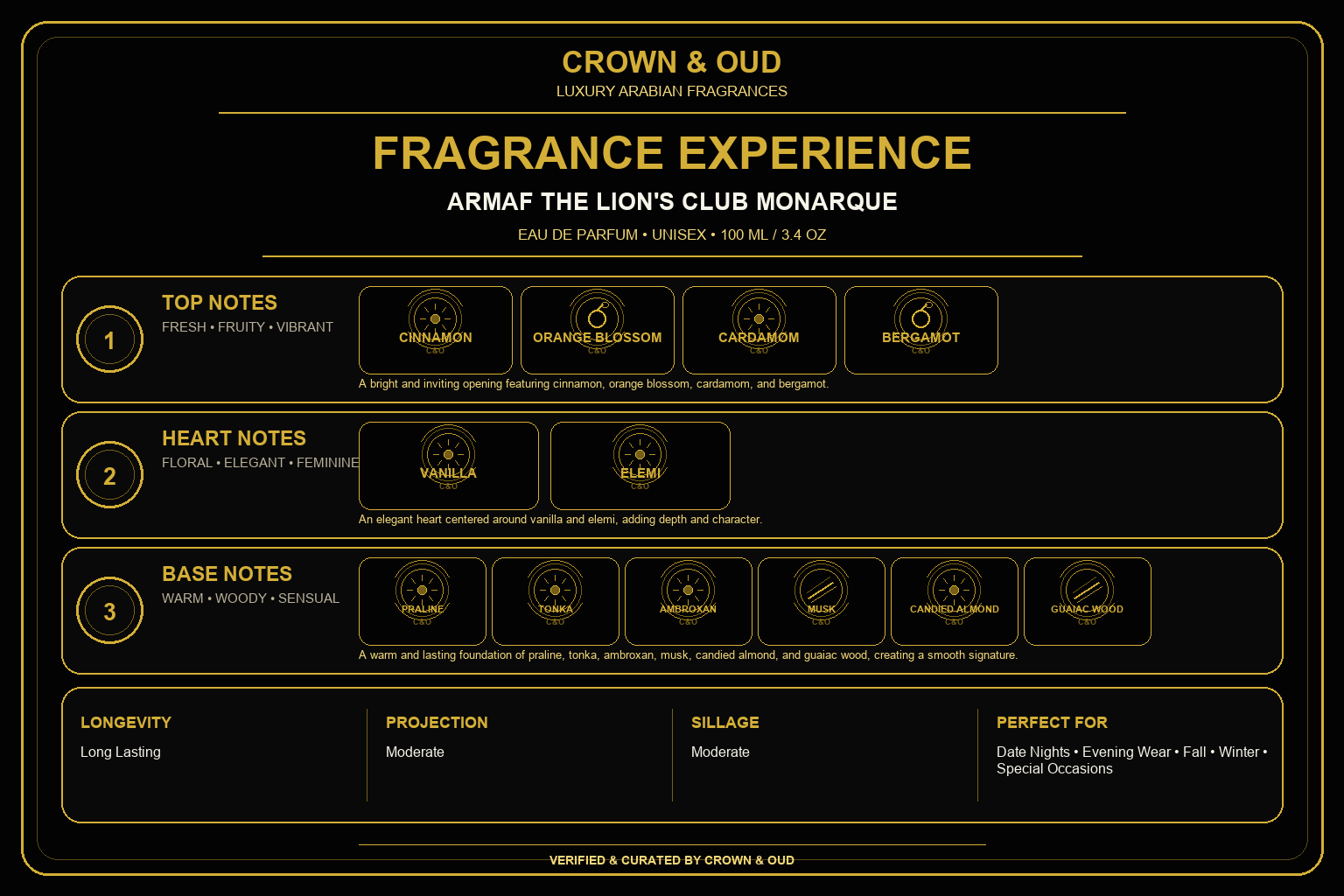 Armaf The Lion's Club Monarque Eau de Parfum 100 mL – Unisex Fragrance Experience — CROWN & OUD