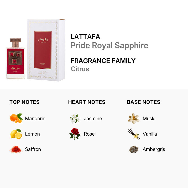 Lattafa Royal Sapphire EDP 100mL | Unisex Arabian Perfume
